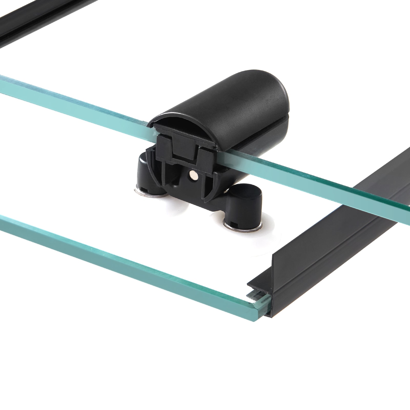 Semi-frameless Shower Door In Matte Black With Tempered Glass_voghion.com